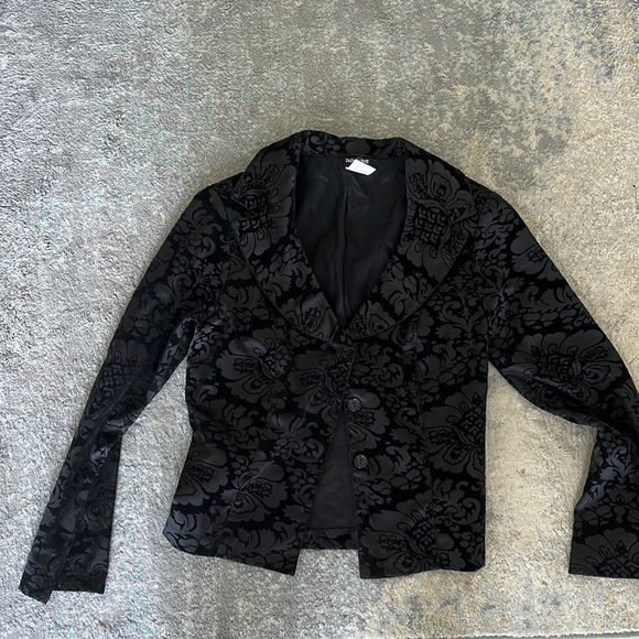 Velvet Floral & Formal retro women’s blazer size 9 - Picture 1 of 3